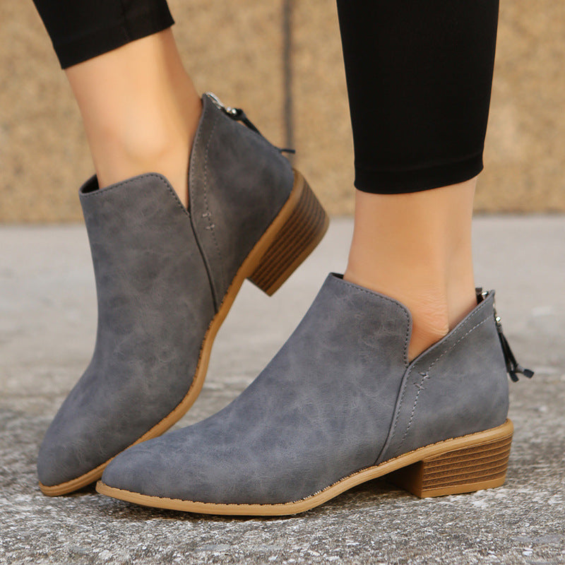 Damen modische Stiefeletten mit hochwertigen Metallic-Obermaterial und elegantem Design EB