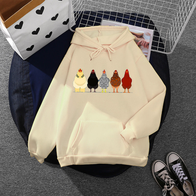 Damen nan oversized Kapuzenpullover mit Kängurutasche und süßem Avocado‑Toast-Print EB