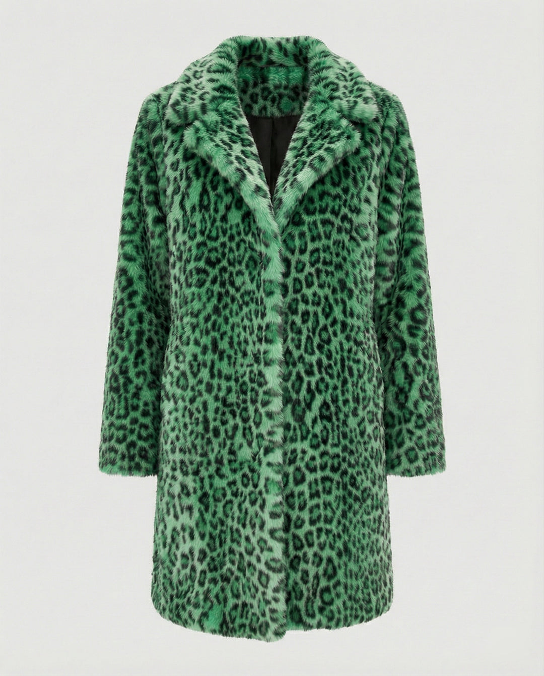 EB | Mantel - Kunstpelz - Oversized Fit - Reverskragen - Leopardenprint