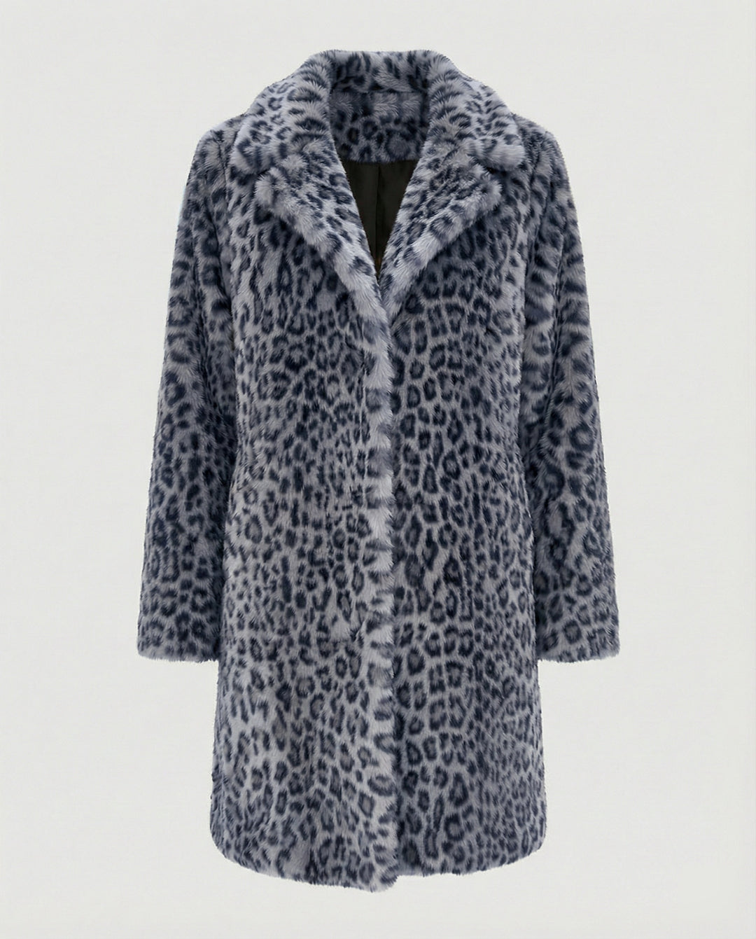 EB | Mantel - Kunstpelz - Oversized Fit - Reverskragen - Leopardenprint