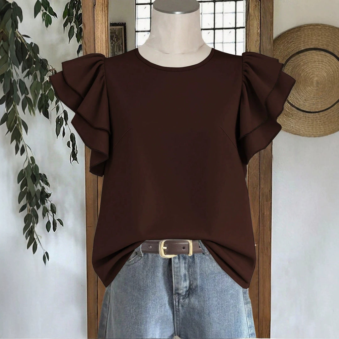 Damen Elegante Bluse mit Rüschendetails EB