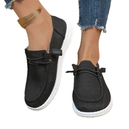 Damen Slip-On Sneakers mit elastischem Riemen EB