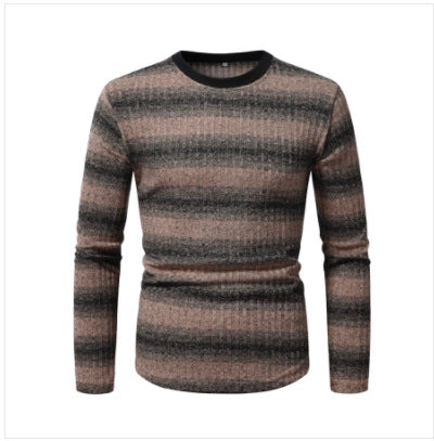 Herren Langarmshirt aus strukturiertem Material mit modischem Streifenmuster EB