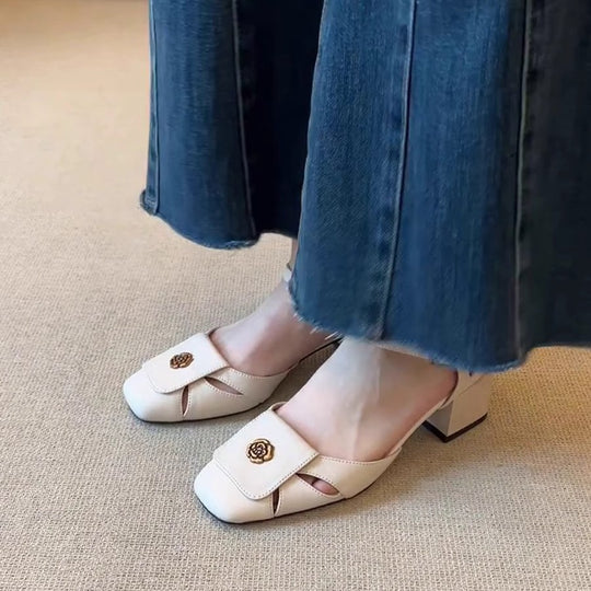Damen elegante Riemchen-Pumps mit modischer Schnallenverzierung und komfortablem Blockabsatz EB