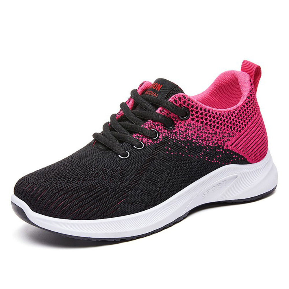 Damen Leichte und atmungsaktive Laufschuhe mit flexiblem Strickdesign EB