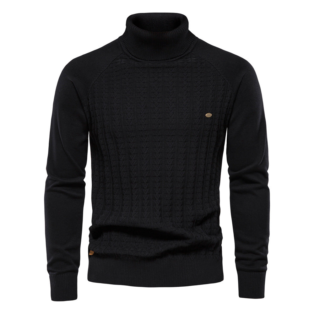 Herren Rollkragenpullover mit strukturiertem Muster EB