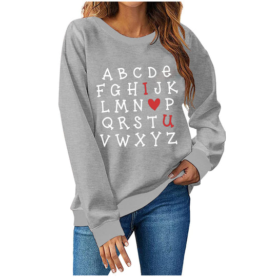 Damen Sweatshirt mit kreativem Alphabet-Design EB