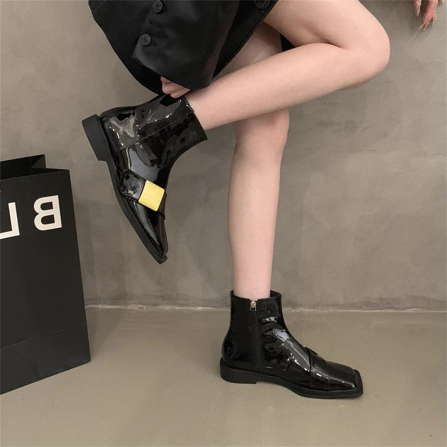 Damen elegante Stiefeletten mit modischer Schnallenverzierung EB