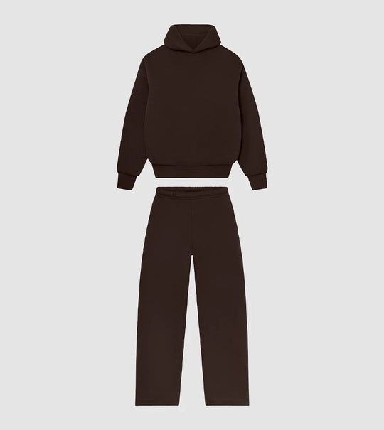 Unisex nan gemütliches Loungewear-Set mit hohem Rollkragen, relaxed-fit Sweatshirt und gerader Sweatpants EB