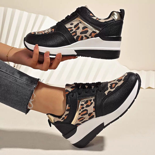 Damen Sneakers im modernen Leoprint-Design mit komfortabler Sohle EB