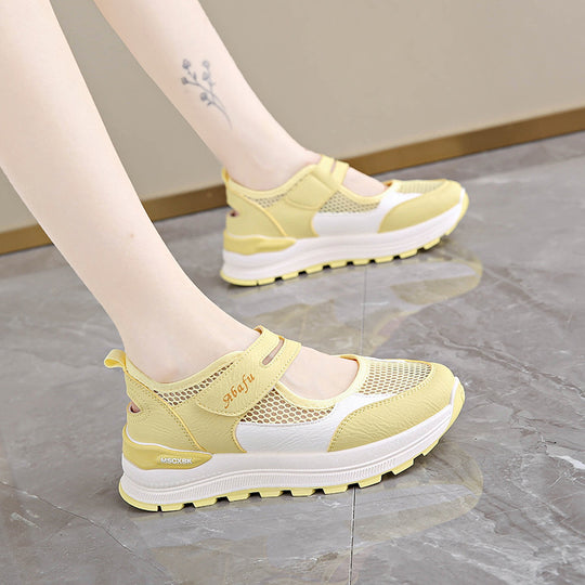 Damen Freizeitsneaker mit atmungsaktivem Mesh-Obermaterial und gepolsterter Innensohle EB