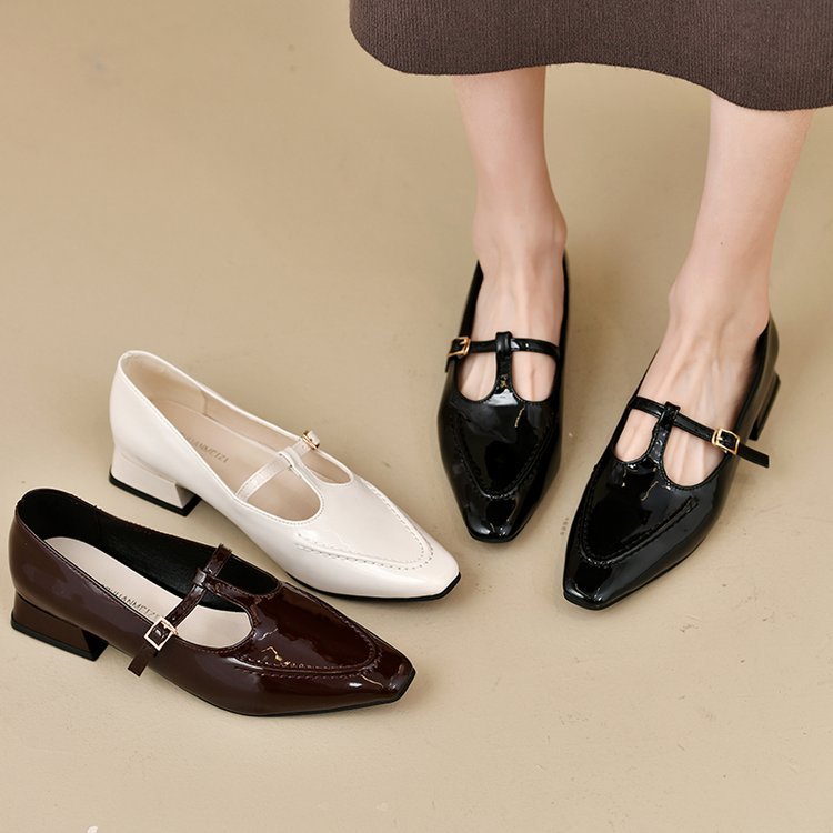 Damen elegante Mary Jane Pumps mit modischem Blockabsatz EB