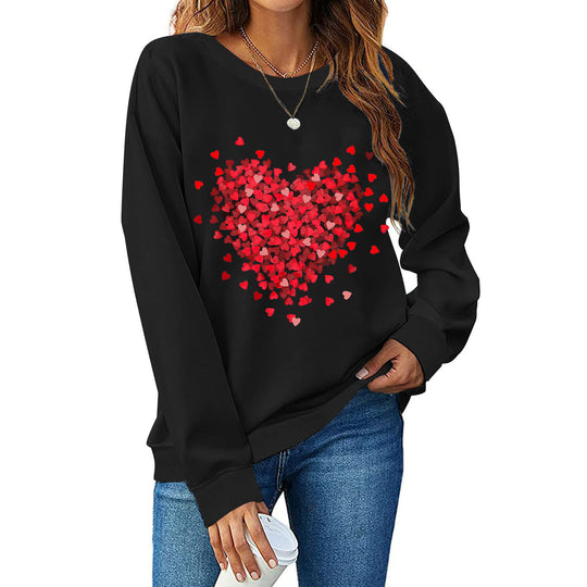 Damen Sweatshirt mit Herzmotiv und lässigem Schnitt EB