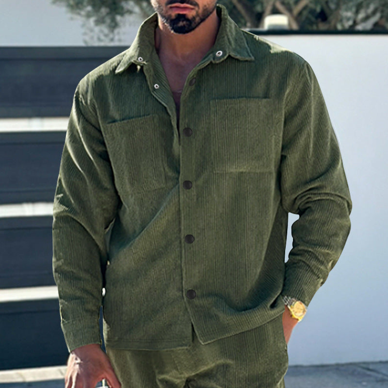 Herren Fleecejacke mit strukturiertem Design und praktischen Taschen EB