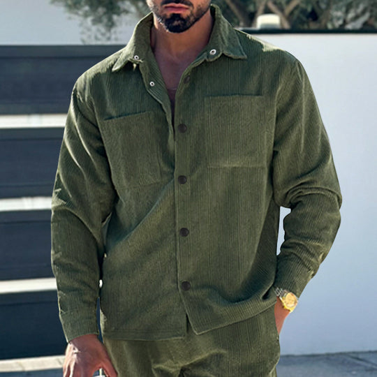 Herren Fleecejacke mit strukturiertem Design und praktischen Taschen EB