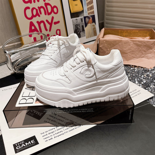 Damen modische Chunky Sneakers mit hohem Plateau und atmungsaktiver Obermaterialstruktur EB