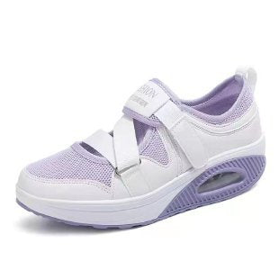 Damen Bequeme und luftige Sneakers mit verstellbarem Klettverschluss EB