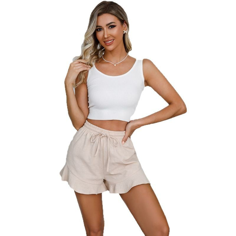 Damen Verspielte Rüschen-Sommer-Shorts EB