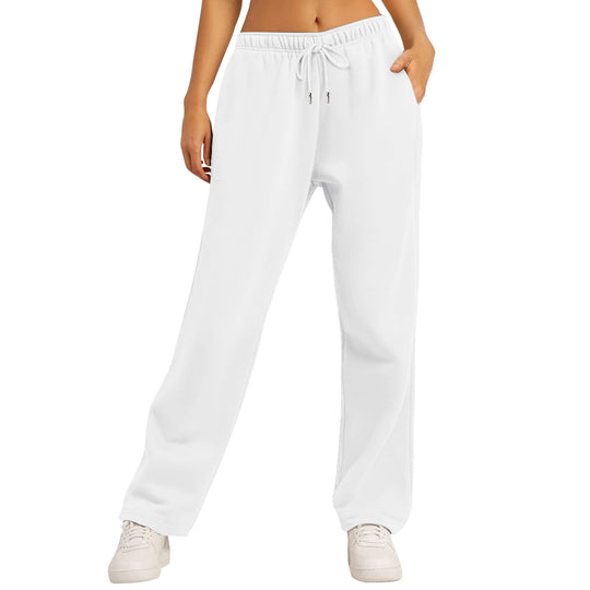 Damen nan extraweiche Relax-Hose mit hohem Komfortbund Kordelzug und geradem Bein EB