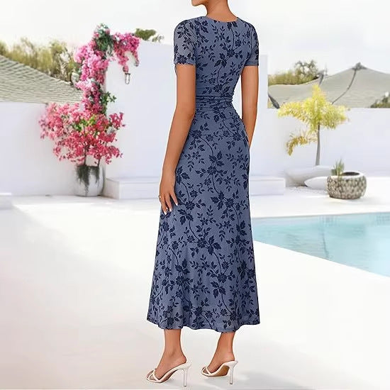Damen Maxikleid mit floralen Stickereien EB