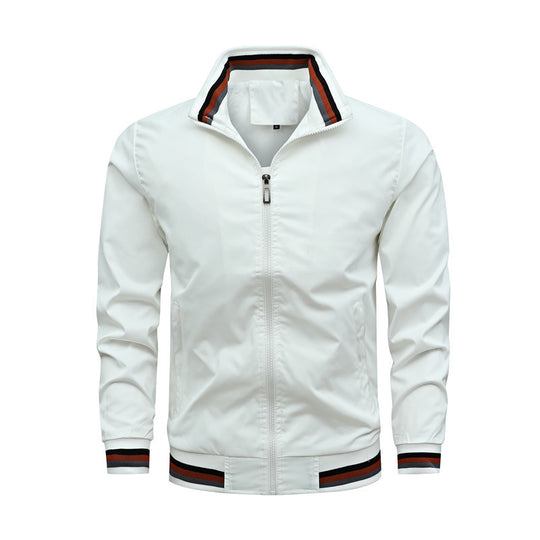 Herren modische Sportjacke mit strukturiertem Kragen EB