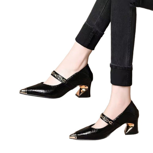 Damen Elegante Pumps mit außergewöhnlichem Blockabsatz EB