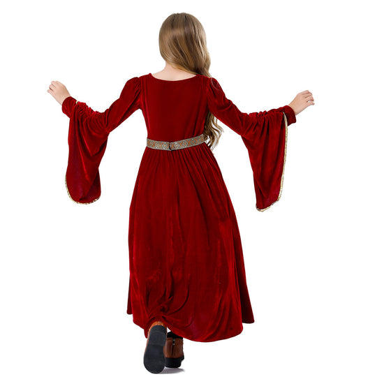 Mädchen Märchenhaftes Samtkleid mit eleganten Details EB