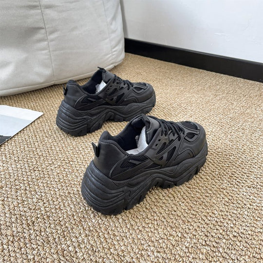 Damen modische Chunky Sneakers mit atmungsaktivem Obermaterial und ergonomischer Sohle EB