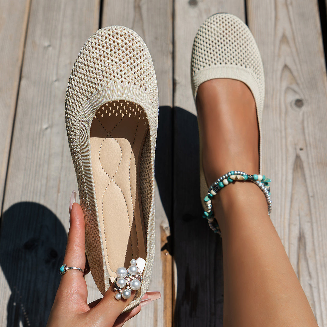 Damen bequeme Slipper aus atmungsaktivem Netzmaterial mit rutschfester Sohle EB
