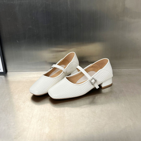 Damen Elegante Schnürschuhe mit modischer Riemenverzierung und bequemer Blockabsatz EB