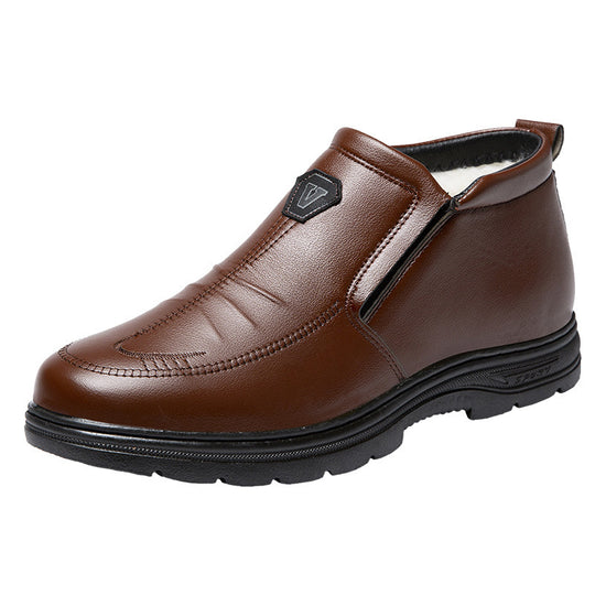Herren elegante Leder-Stiefeletten mit rutschfester Sohle EB