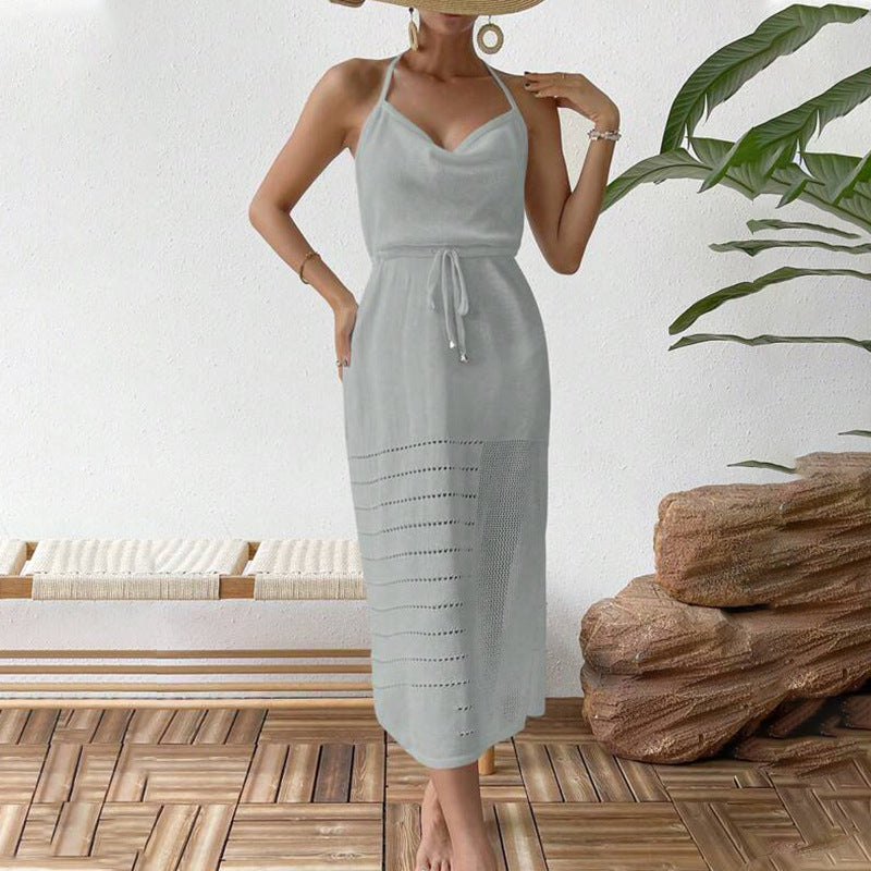 Damen luftiges Strandkleid mit verstellbarem Träger EB