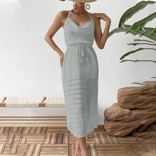 Damen luftiges Strandkleid mit verstellbarem Träger EB