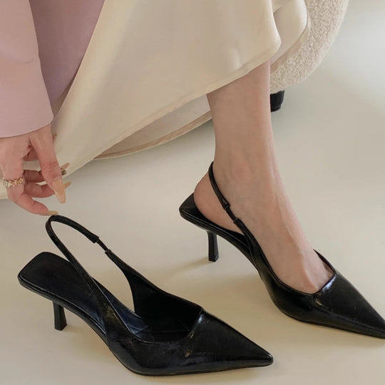 Damen elegante Slingback Pumps mit spitzem Design EB