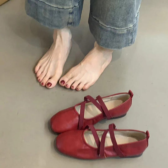 Damen Ballerinas mit modernem Riemchendesign und komfortabler Sohle EB