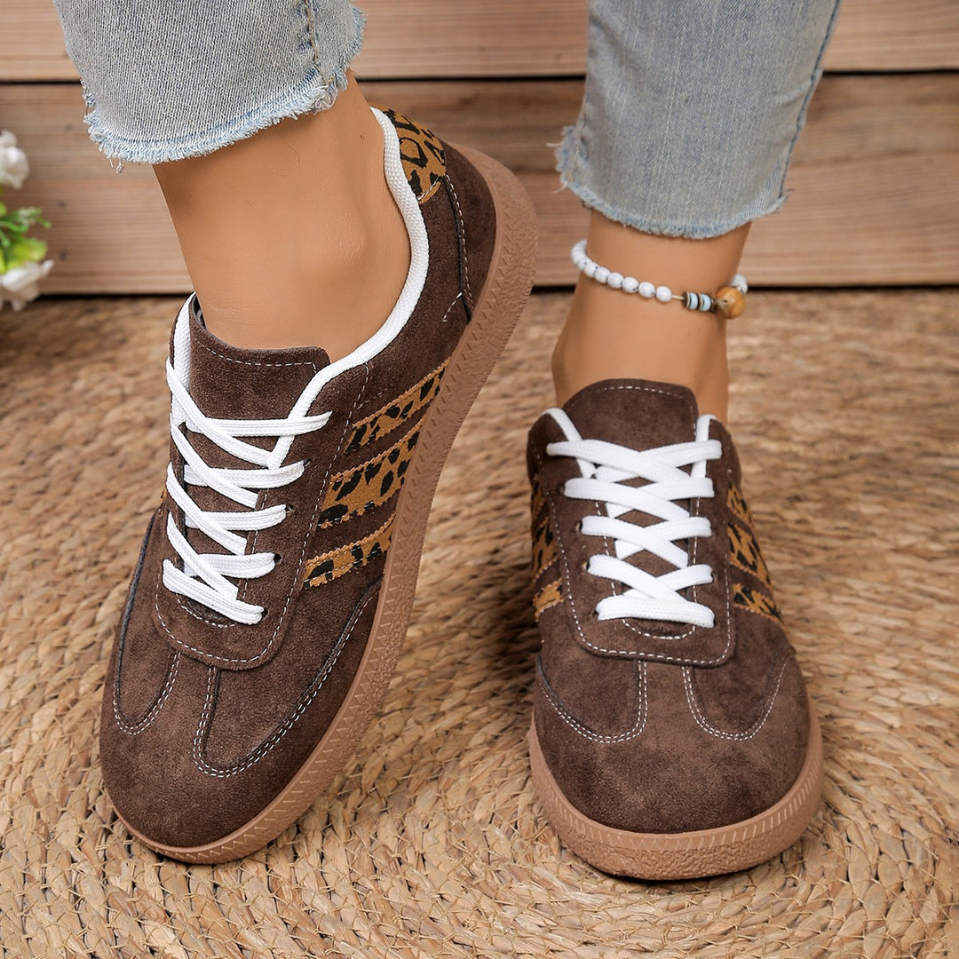 Damen Sneakers im modischen Leo-Design mit weicher Sohle EB