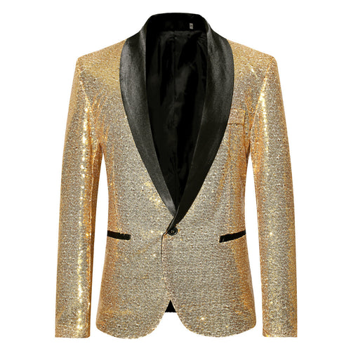 Herren eleganter Pailletten Blazer im modernen Schnitt EB