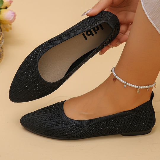 Damen Ballerinas mit funkelndem Glitzerdesign EB
