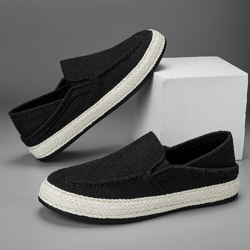 Damen Komfortable Slip-On Freizeitschuhe mit geflochtenem Design EB