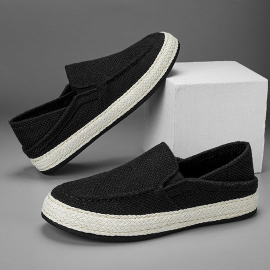 Damen Komfortable Slip-On Freizeitschuhe mit geflochtenem Design EB