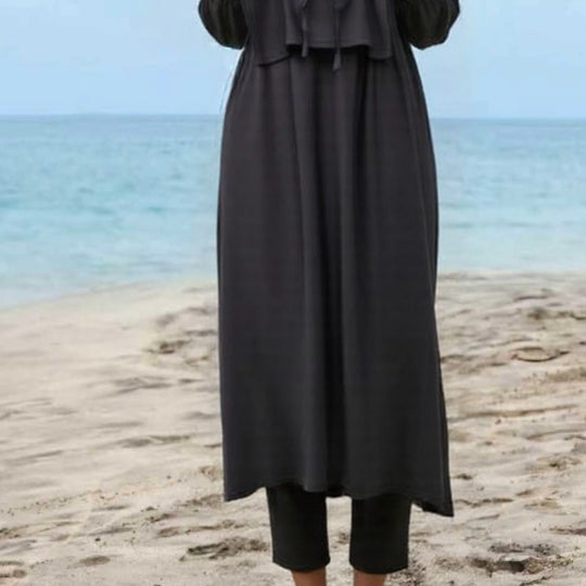 Damen modischer und eleganter Strandanzug mit begleitetem Kopftuch EB