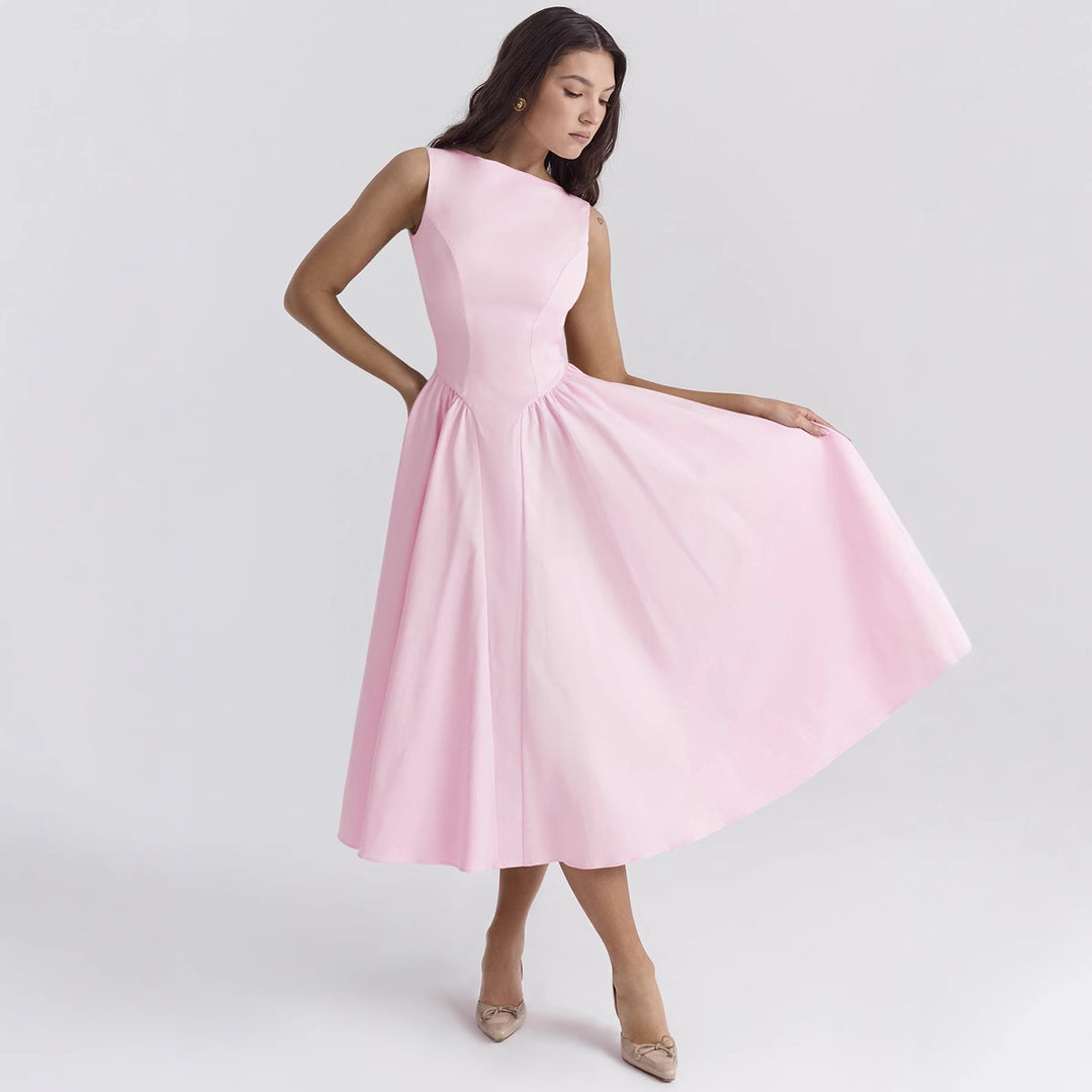 Damen Cocktailkleid mit elegantem Taillenbetonung und schwingendem Rock EB