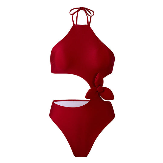 Damen Bikini-Set mit modischem Cut-Out-Design und eleganter Blumenstraße EB