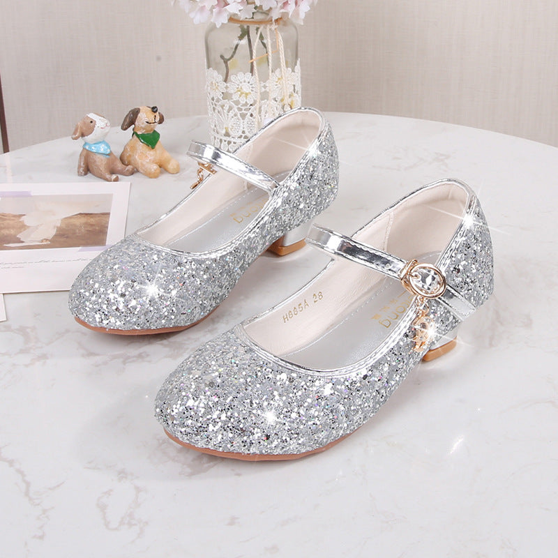 Mädchen Ballerina-Schuhe mit verstellbarem Riemen und Glitzer-Detail EB