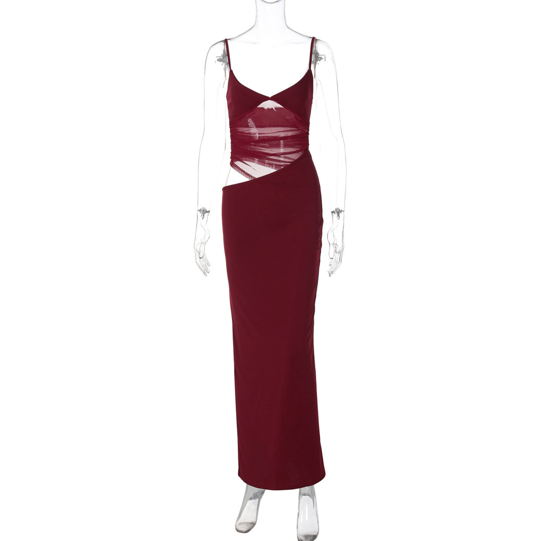 Damen Figurnahes Kleid mit transparenter Einsätze EB