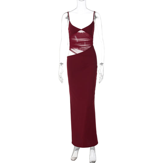 Damen Figurnahes Kleid mit transparenter Einsätze EB
