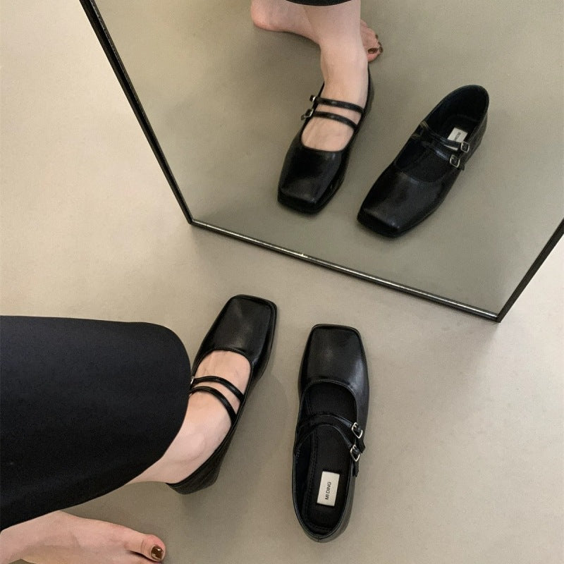 Damen elegante Mary Jane Ballerinas mit modischen Riemchen EB