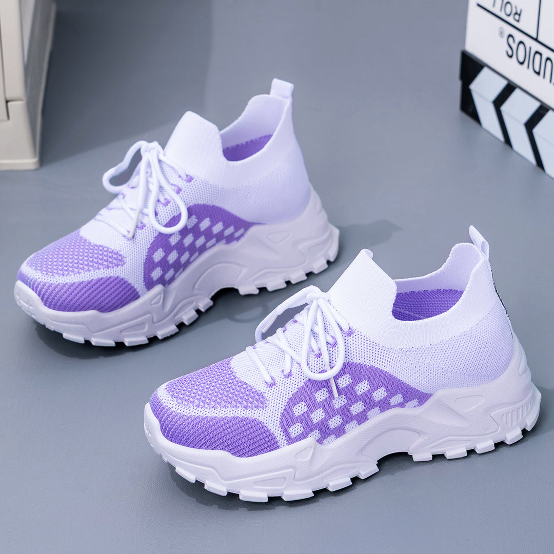 Damen Sportliche Sneaker mit atmungsaktiver Strickoberfläche und flexibler Sohle EB