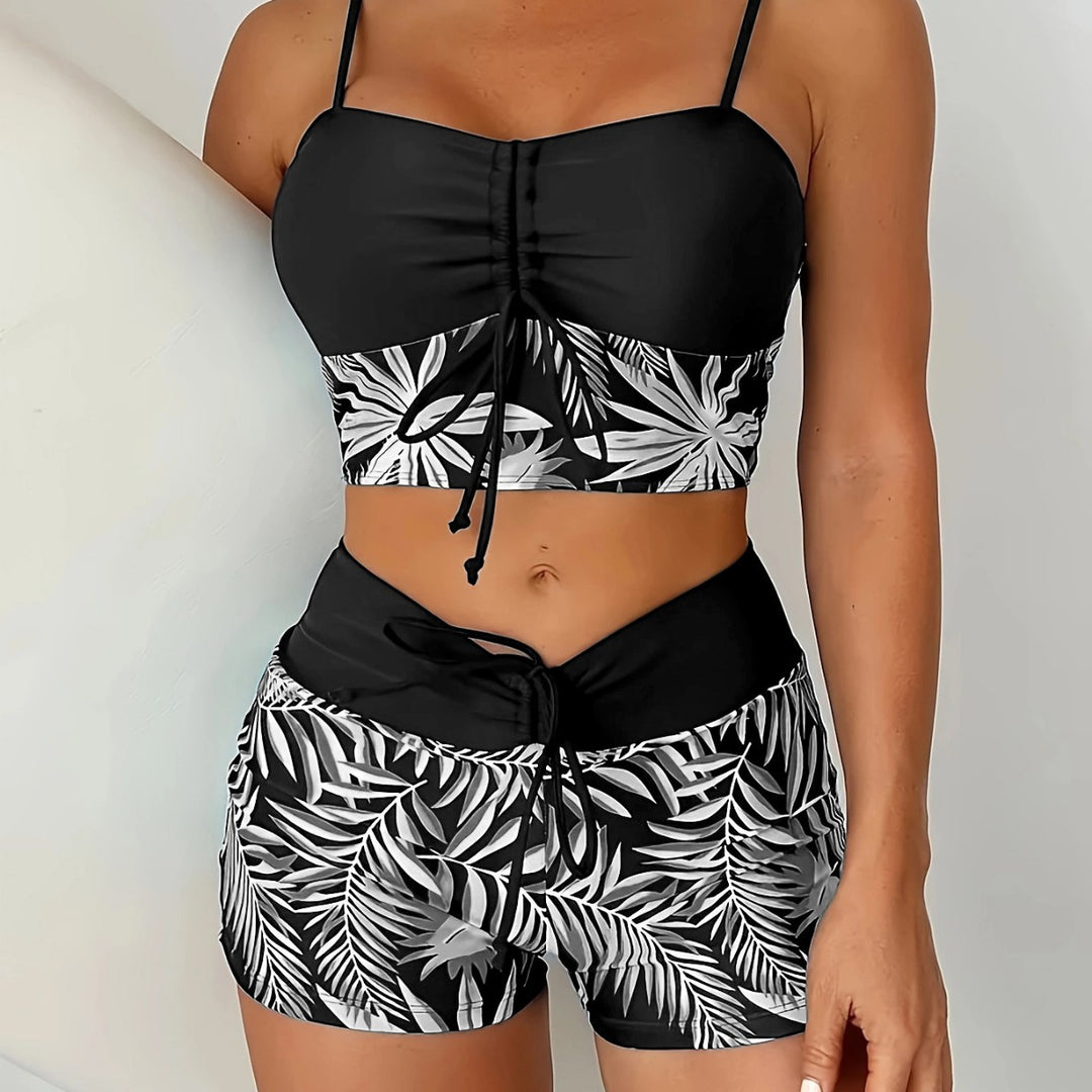 Damen Sportliches Bikini-Top mit Shorts EB