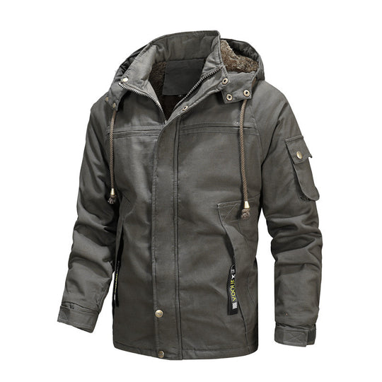 Herren vielseitige Outdoor-Jacke mit gefütterter Kapuze EB
